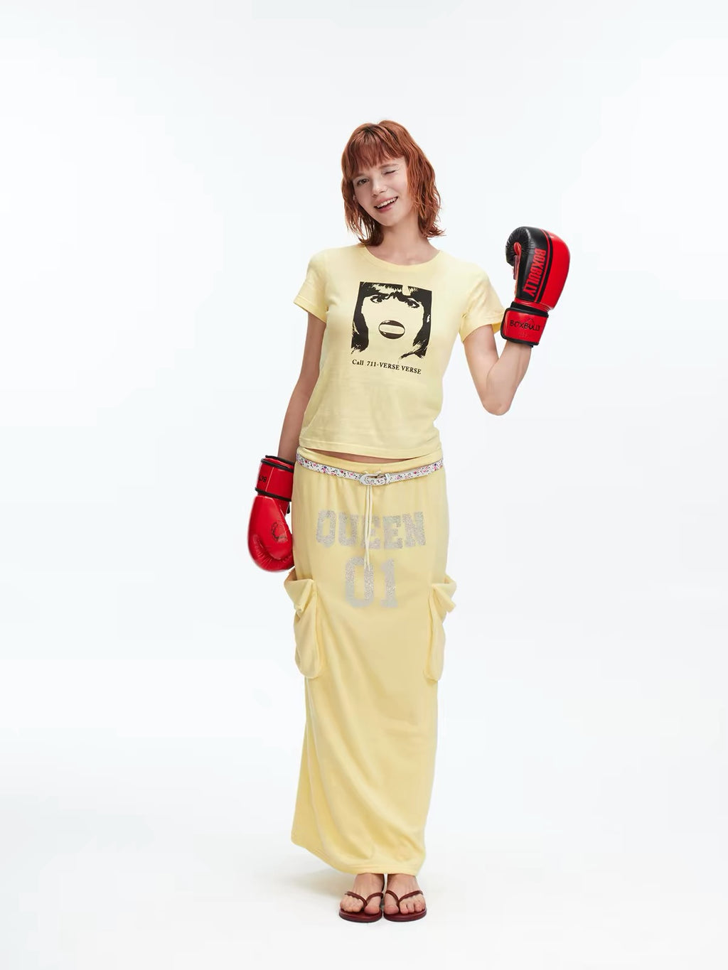 Vintage Portrait Print Slim-Fit T-Shirt