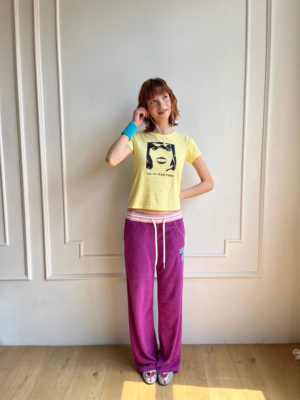 Vintage Portrait Print Slim-Fit T-Shirt
