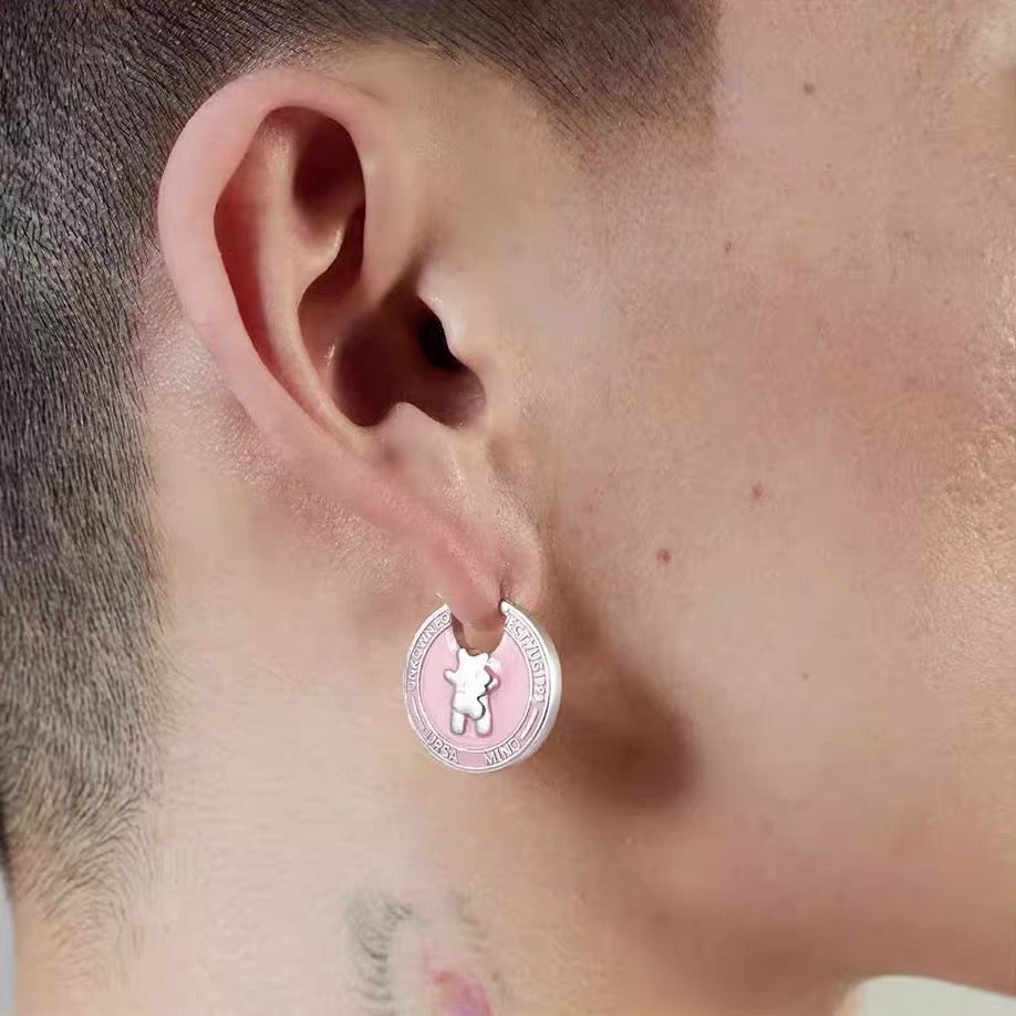 DickyBear Coin Stamp Earrings