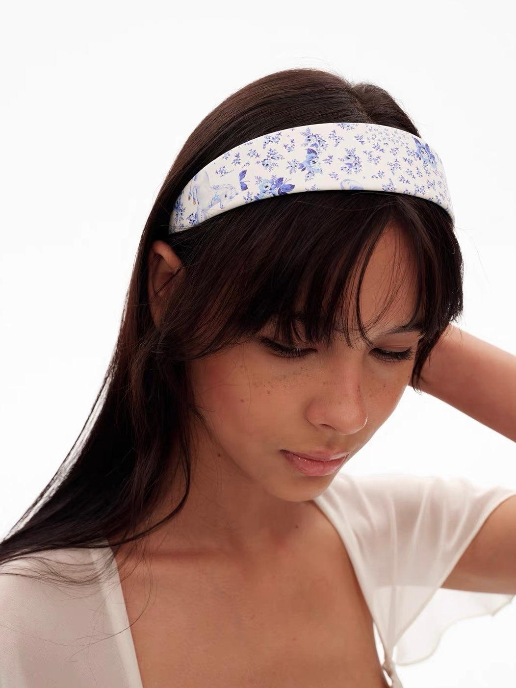 Blue-and-White Porcelain Pony Headband