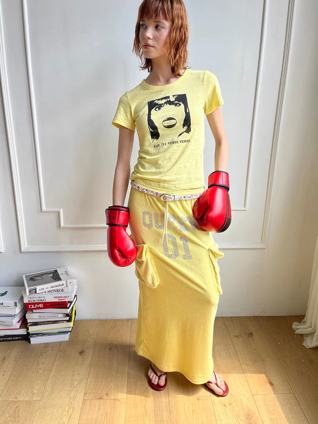 Vintage Portrait Print Slim-Fit T-Shirt