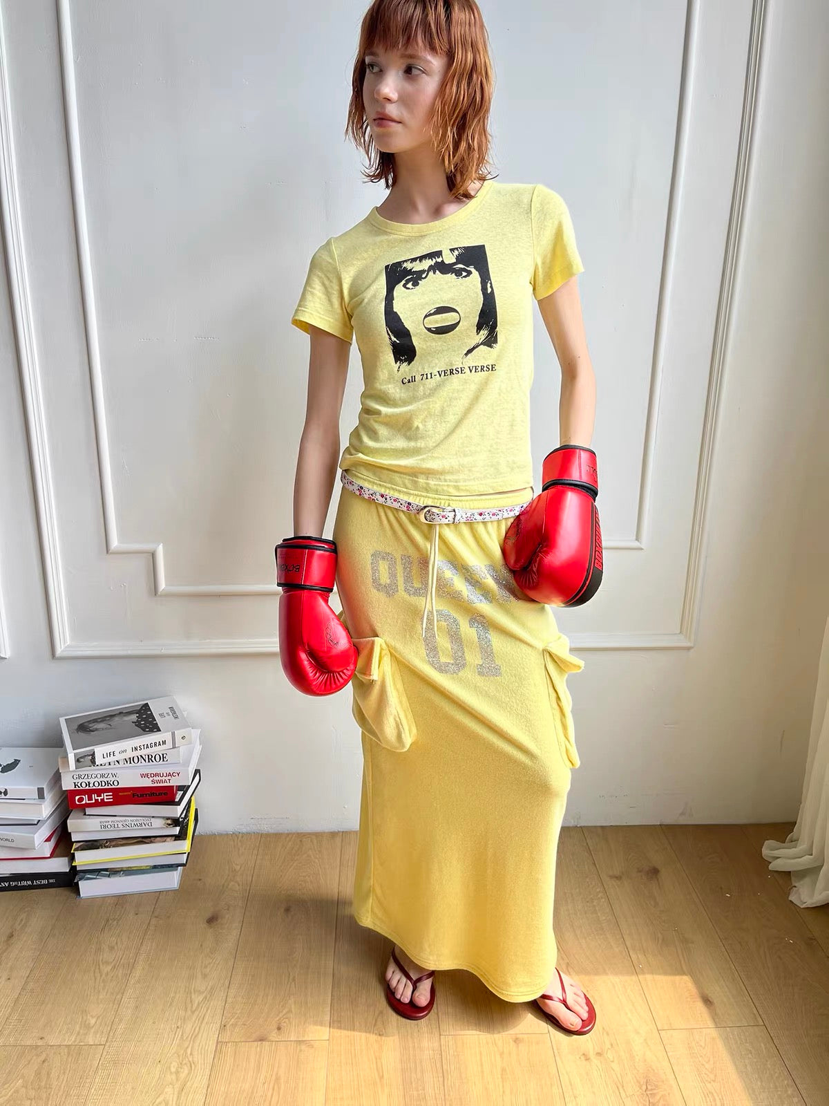 Vintage Portrait Print Slim-Fit T-Shirt