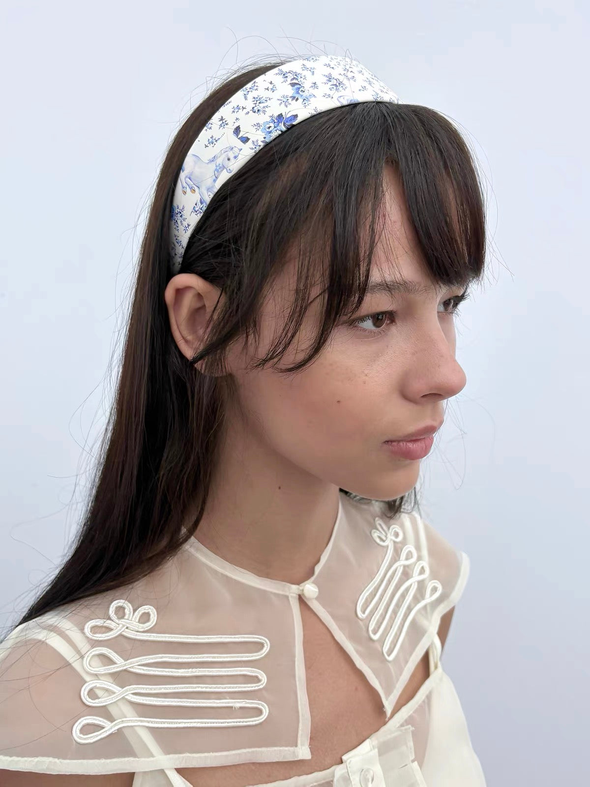 Blue-and-White Porcelain Pony Headband