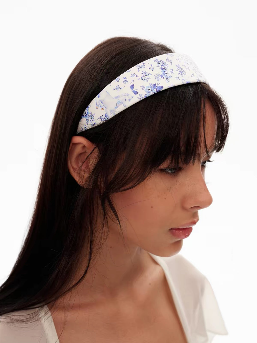 Blue-and-White Porcelain Pony Headband