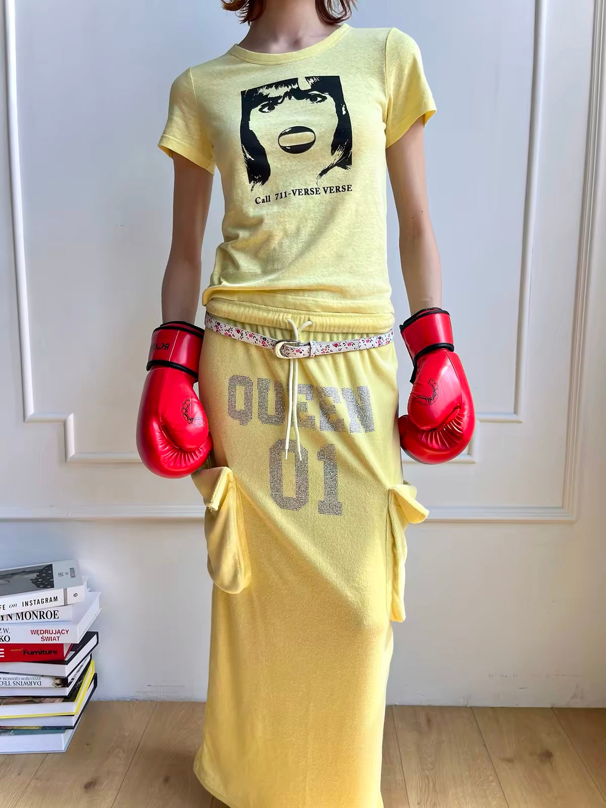 Vintage Portrait Print Slim-Fit T-Shirt