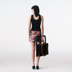 Sequin Tropical Fruit Print Reversible Skort